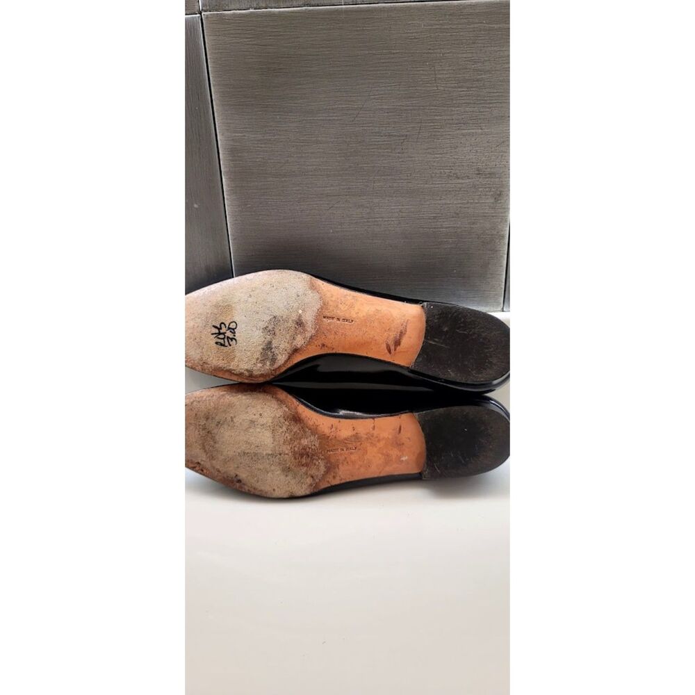 Salvatore Ferragamo Vara Black Patent Bow Loafers Flats Womens 7.5A Vintage 80s - Picture 9 of 10